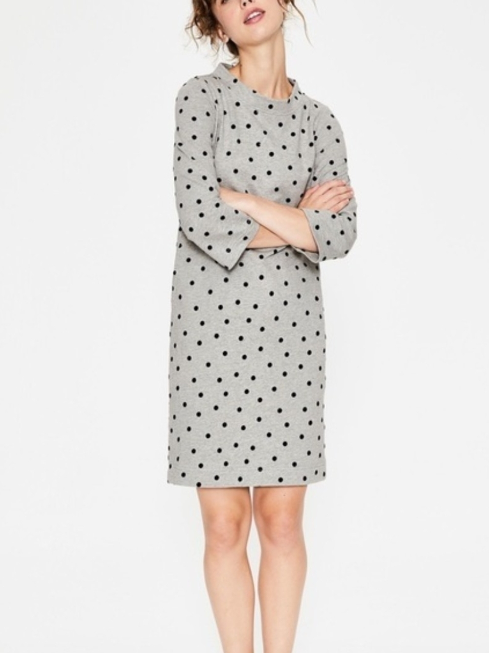 Boden Livia Polka Dot Sweatshirt Dress Size 6